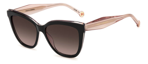CAROLINA HERRERA HER 0402/S - BLACK NUDE / BROWN SHADED - 56-15-145