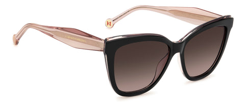 CAROLINA HERRERA HER 0402/S - BLACK NUDE / BROWN SHADED - 56-15-145