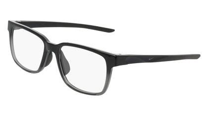 Nike 7409 Eyeglasses in Black/Smoke Grey Fade - 3/4 view