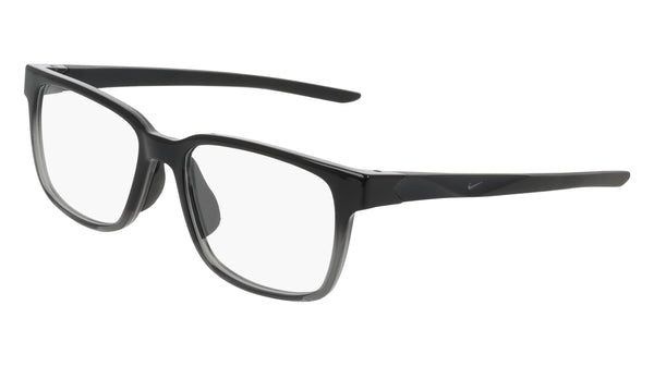 Nike 7409 Eyeglasses in Black/Smoke Grey Fade - 3/4 view