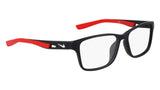 Nike 5038 N Eyeglasses in Matte Black/University Red - 3/4 view, other side