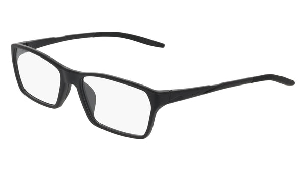 Nike 7410 Eyeglasses in Matte Black - 3/4 view