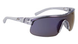 Nike Show X1 N IU4881X Sunglasses in Shiny Wolf Grey/Blue Mirror - 3/4 view, other side