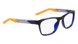 Nike 5058 N Eyeglasses in Midnight Navy/Total Orange - 3/4 view, other side
