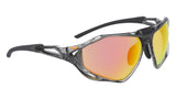 Nike Zeus Rise E N IU8050X Sunglasses in Smoke Grey/Road Orange Mirror - 3/4 view, other side