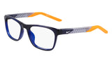 Nike 5058 N Eyeglasses in Midnight Navy/Total Orange - 3/4 view