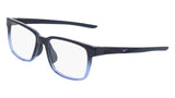Nike 7409 Eyeglasses in Midnight Navy/Light Thistle Fade - 3/4 view