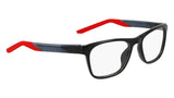 Nike 5058 N Eyeglasses in Black/University Red - 3/4 view, other side