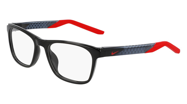 Nike 5058 N Eyeglasses in Black/University Red - 3/4 view