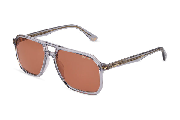Police SPLN21M Sunglasses in Transparent Grey - 3/4 view