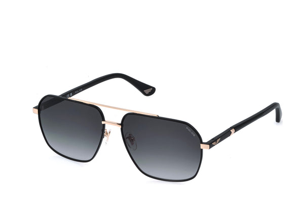 Police SPLQ85M Sunglasses in Rose Gold/Matte Black - 3/4 view