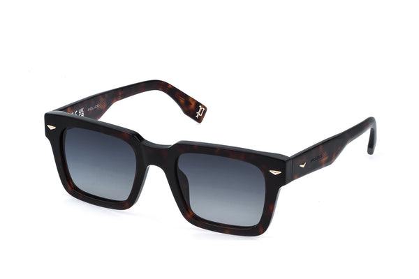 Police SPLQ88M Sunglasses in Shiny Dark Havana - 3/4 view