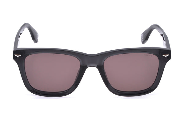 Police SPLR80V Sunglasses in Shiny Transparent Dark Grey - front view