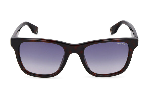 Police SPLU68M Sunglasses in Shiny Dark Havana - front view