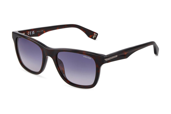 Police SPLU68M Sunglasses in Shiny Dark Havana - 3/4 view