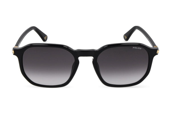 Police SPLU69M Sunglasses in Shiny Black - front view