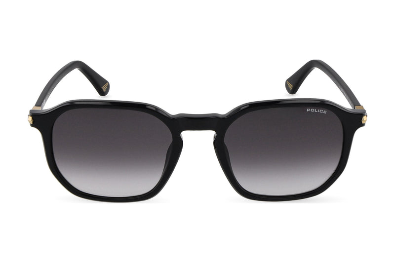 Police SPLU69M Sunglasses in Shiny Black - front view