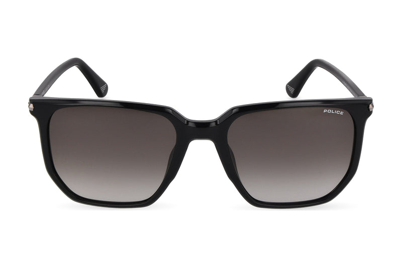 Police SPLU70M Sunglasses in Shiny Black - front view