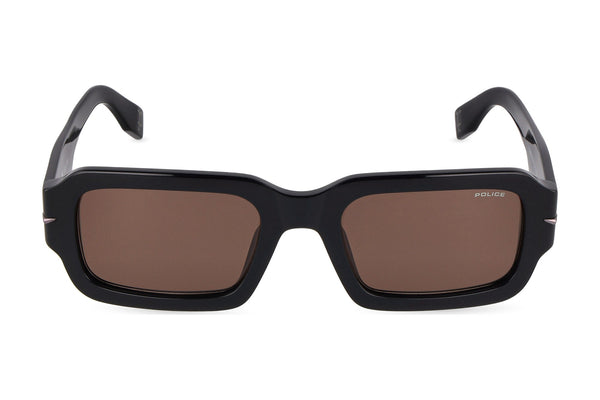 Police SPLU72M Sunglasses in Shiny Black - front view