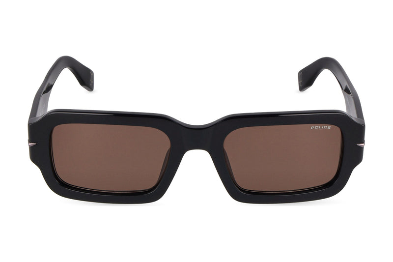 Police SPLU72M Sunglasses in Shiny Black - front view