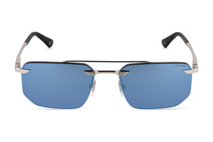 Police SPLU76M Sunglasses in Shiny Palladium - front view