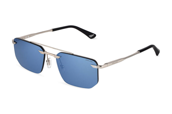 Police SPLU76M Sunglasses in Shiny Palladium - 3/4 view