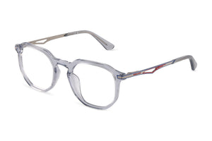 Police VK179 Eyeglasses in Shiny Grey/Azure - 3/4 view