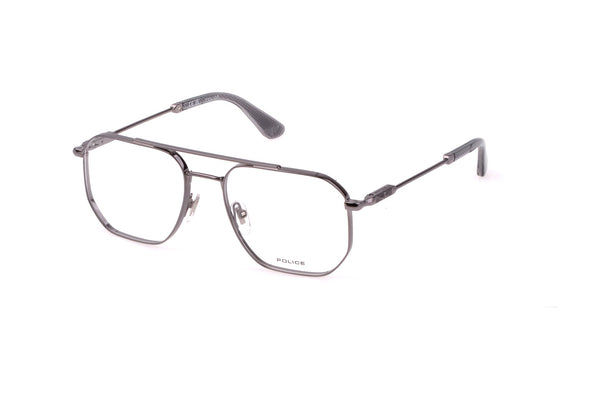 Police VPLG82M Eyeglasses in Shiny Ruthenium - 3/4 view