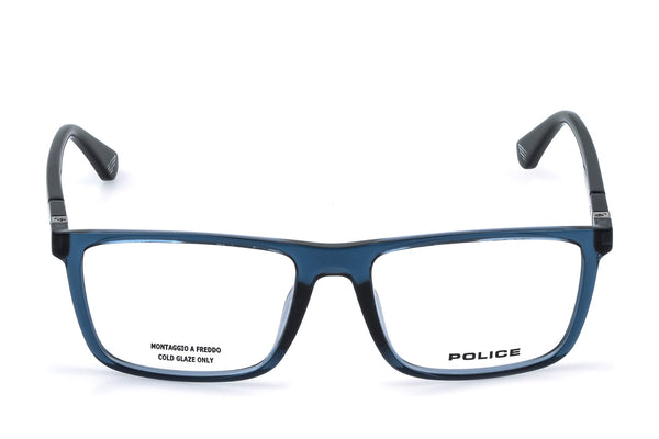 Police VPLQ66M Eyeglasses in Transparent Blue - front view