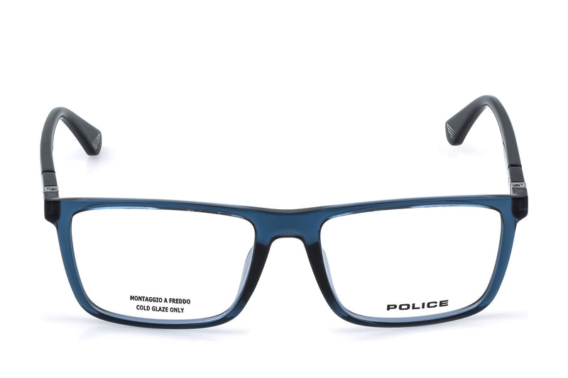 Police VPLQ66M Eyeglasses in Transparent Blue - front view
