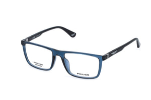 Police VPLQ66M Eyeglasses in Transparent Blue - 3/4 view