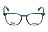 Police VPLQ67M Eyeglasses in Shiny Transparent Blue - front view