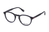 Police VPLR63M Eyeglasses in Shiny Transparent Dark Grey - 3/4 view