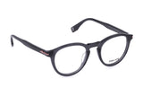 Police VPLR63M Eyeglasses in Shiny Transparent Dark Grey - 3/4 view, other side