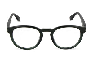 Police VPLU54M Eyeglasses in Shiny Transparent Green - front view