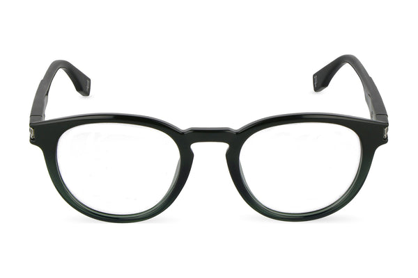 Police VPLU54M Eyeglasses in Shiny Transparent Green - front view
