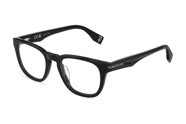 Police VPLU56M Eyeglasses in Shiny Black - 3/4 view